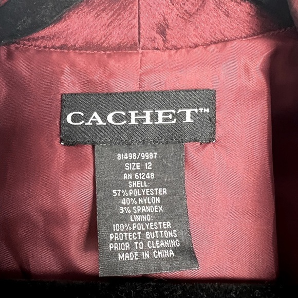 Vintage Cachet Sz 12 Burgundy Satin Iridescent Formal Evening Jacket Top - Picture 7 of 8